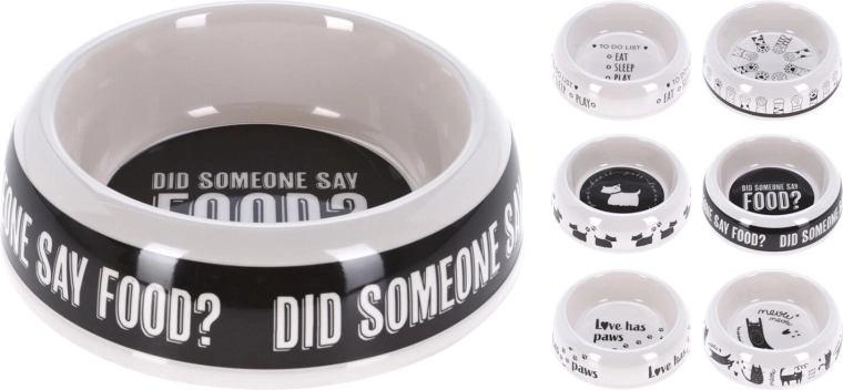 Melamin állatetető tál 18 cm, vegyes dekorok