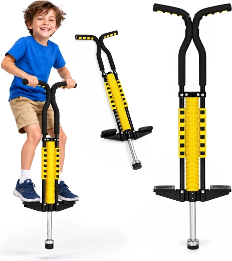 Gyermek pogo ugrórúd, sárga, legfeljebb 80 kg-ig