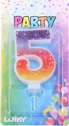 Party gyertya szám 5 Csillagokkal