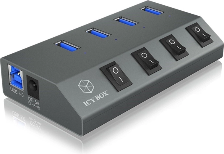 Négyportos USB 3.0 hub kapcsolókkal IB-HUB1405C