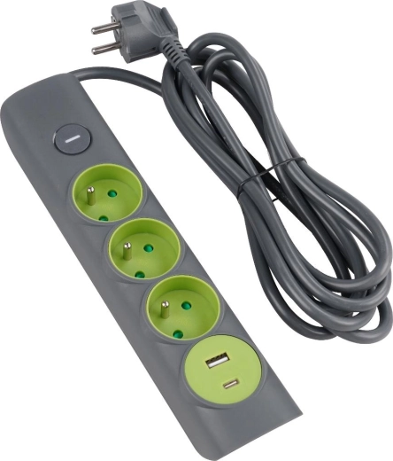 Retlux hosszabbító 3 aljzattal és USB-vel, 1,4 m