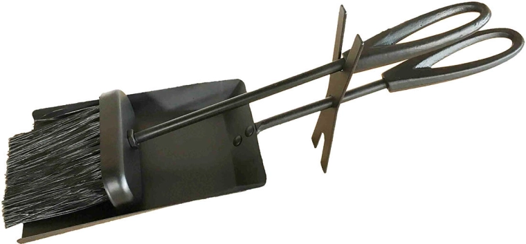 Kandalló szerszámkészlet, 2 részes, fekete acélból, 38 cm