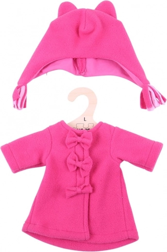 Rózsaszín kabátka sapkával 38 cm-es babához BIGJIGS TOYS