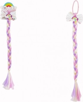 Masnis hajgumi színes copffal és flitterekkel