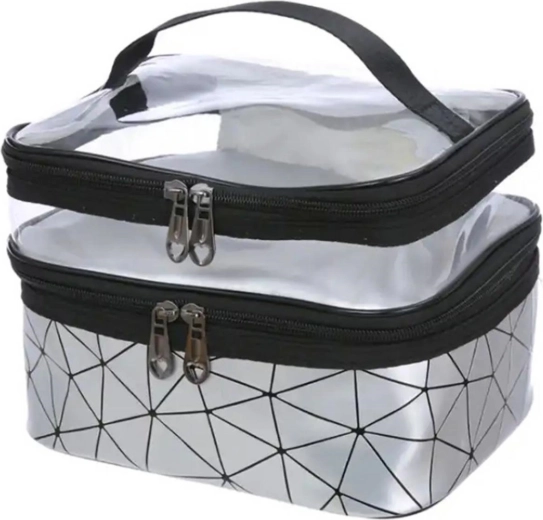 Da110b ezüst színű kozmetikai tok