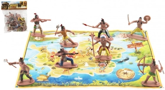 Indián figurák térképpel