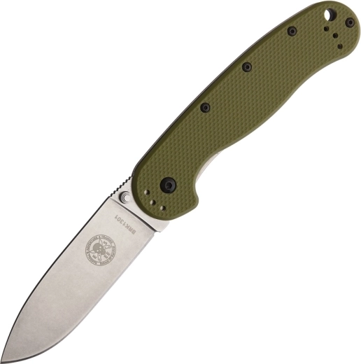 ESEE Avispa OD Green zsebkés 8,9 cm, stonewash felület, zöld FRN