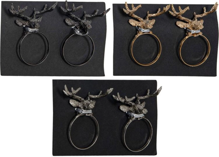 Fém szalvétagyűrű, 3,7 cm átmérő, 2 db-os szett