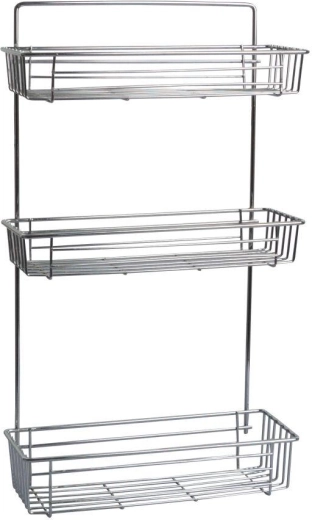 Háromszintes fürdőszobai polc 28 × 14,5 × 55 cm, króm