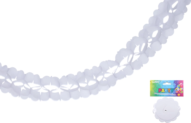 Fehér papírgirland 3,6 m