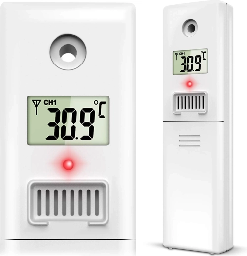 Vezeték nélküli hőmérséklet- és páratartalom-érzékelő BERDSEN BD-905 meteorológiai állomáshoz, fehér