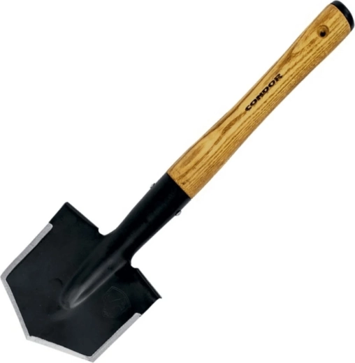 Condor Wilderness Survival lapát fa nyéllel és tokkal, 49 cm