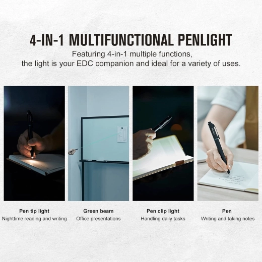 Olight O'Pen Glow 4 az 1-ben EDC toll LED fénnyel és zöld lézerrel