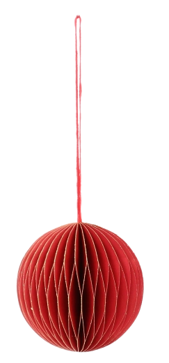 4 darabos, 7 cm-es piros papír karácsonyi dísz készlet