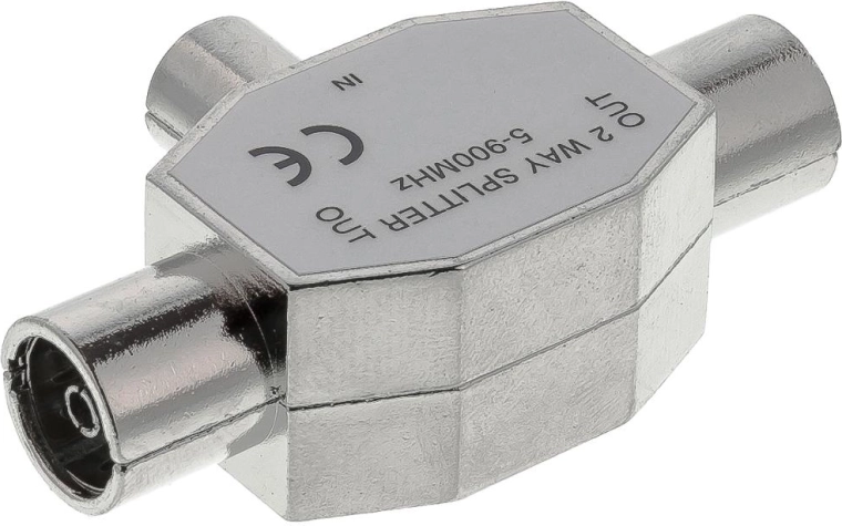 Sencor koaxiális kétutas elosztó 1M–2F, nikkel