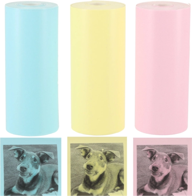 Színes tekercsek hőnyomtatóhoz 5,7 cm x 3 m, 3 darab