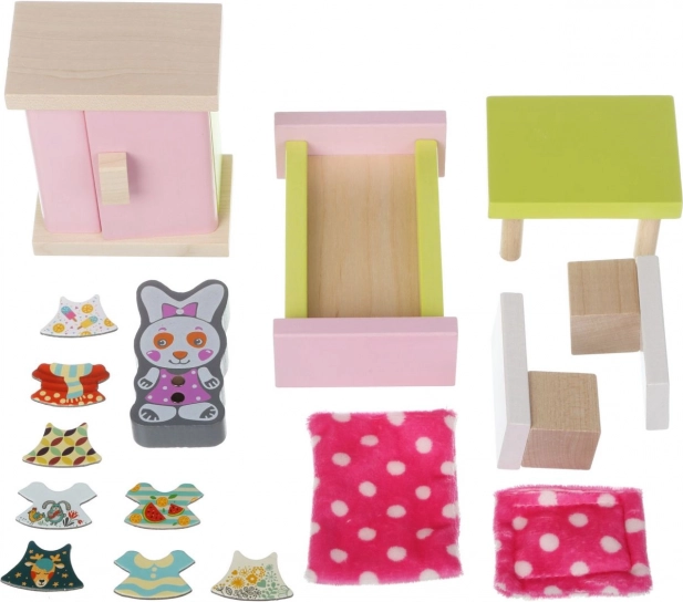 Fa játéknágy garnitúra babáknak Szoba
