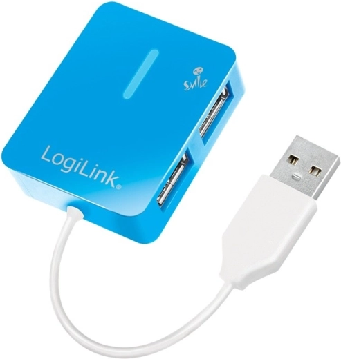 USB hub 2.0 LogiLink Smile, 4 port, kék
