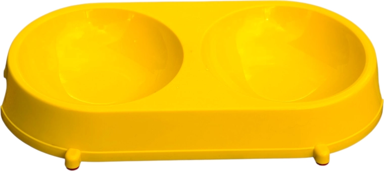 Kis műanyag dupla tál kutyáknak és macskáknak