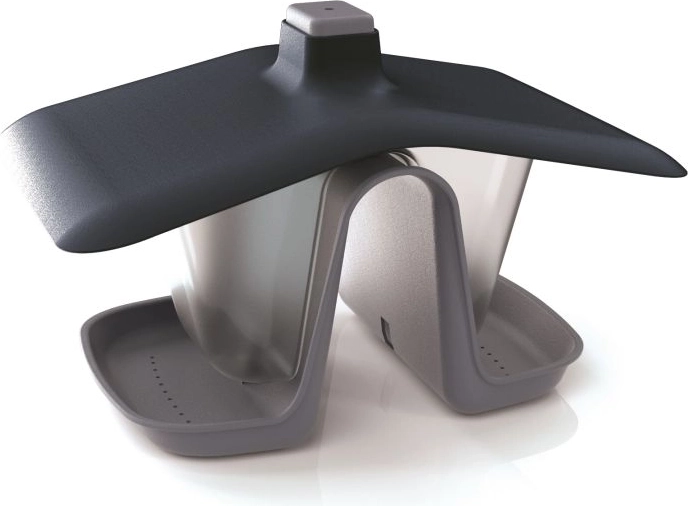 Függesztett madáretető dupla kamrával BIRDYFEED Double – szürke kő