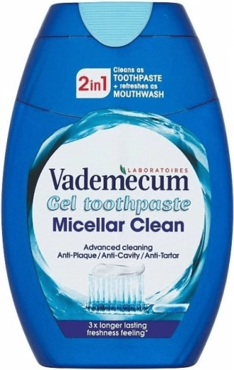 Vademecum 2 az 1-ben Micellar Clean géles fogkrém 75 ml