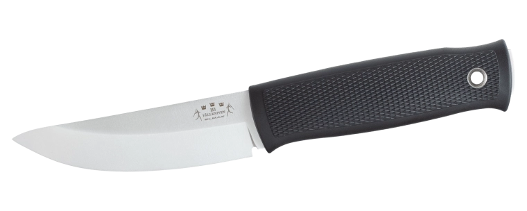 Fällkniven H1 Elmax vadászkés 10 cm, fekete, Thermorun, Zytel tok