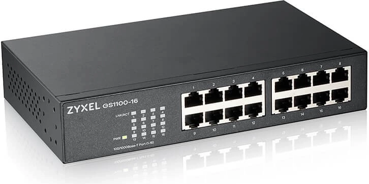 Zyxel gigabites nem menedzselt switch GS1100 16 porttal