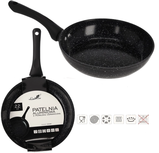 22 cm-es alumínium serpenyő kerámia bevonattal indukcióhoz