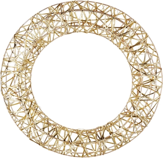 Fényfüzéres karácsonyi koszorú, 40 cm, 30 LED, arany