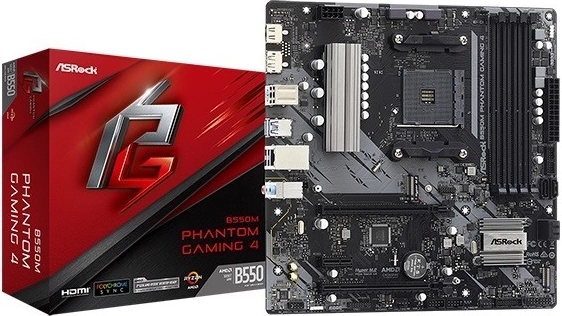 ASRock B550M Phantom Gaming 4 alaplap AM4 mATX - 1 db