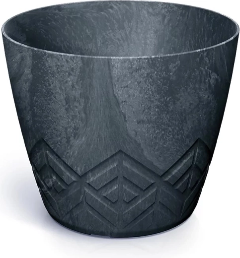 Betonhatású virágcserép, antracit, átmérő 19,8 cm