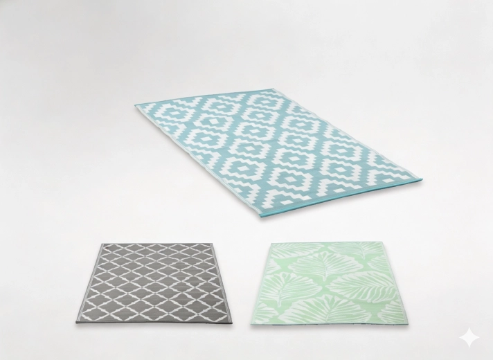 Kültéri lapos szőnyeg teraszra 120 × 180 cm, mintakeverék