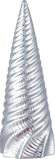 Porcelán dekoráció: ezüst színű karácsonyfa 14 cm