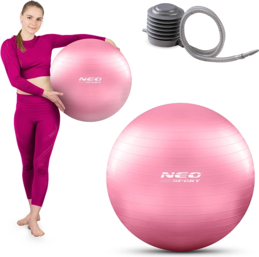 Fitness labda 55 cm rózsaszín pumpával NEO SPORT