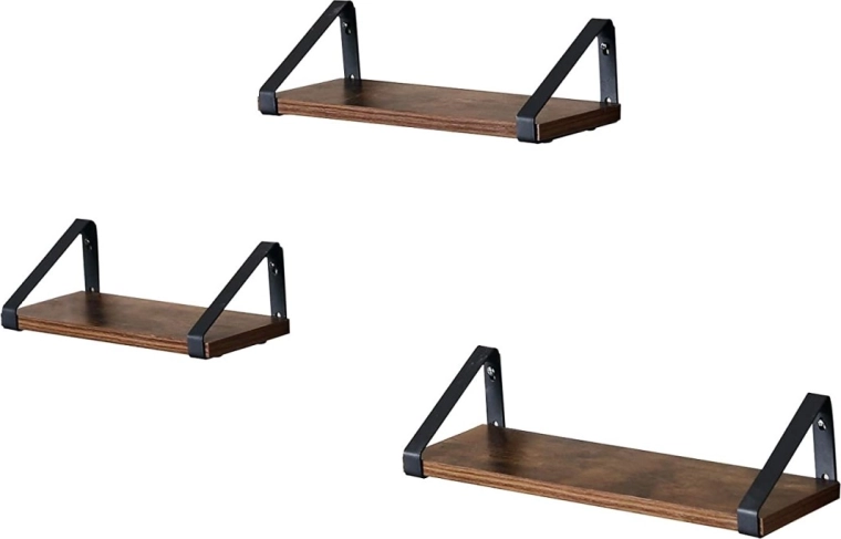 3 darab loft stílusú fa függő polc szett