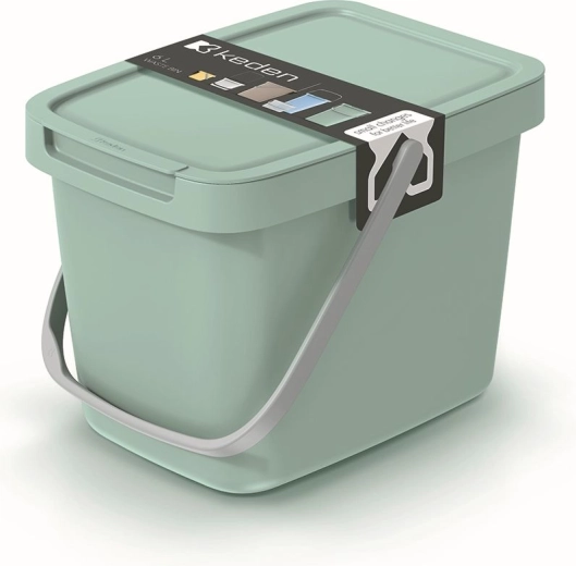 6 l-es világoszöld szemetes fedéllel