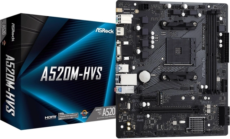 ASRock A520M-HVS alaplap (AM4, mATX)