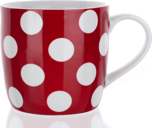 Pöttyös kerámia bögre 310 ml, piros