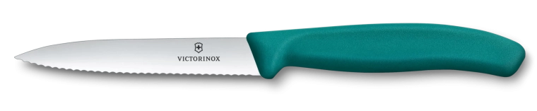VICTORINOX Swiss Classic gyümölcs- és zöldséghámozó kés, 10 cm, fogazott, hegyes, zöld