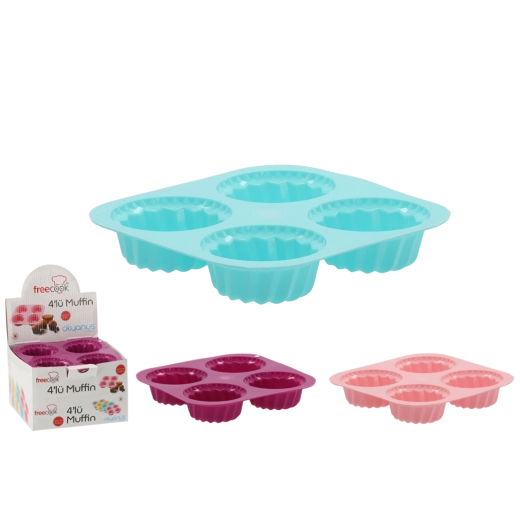Szilikon muffinforma, 4 db