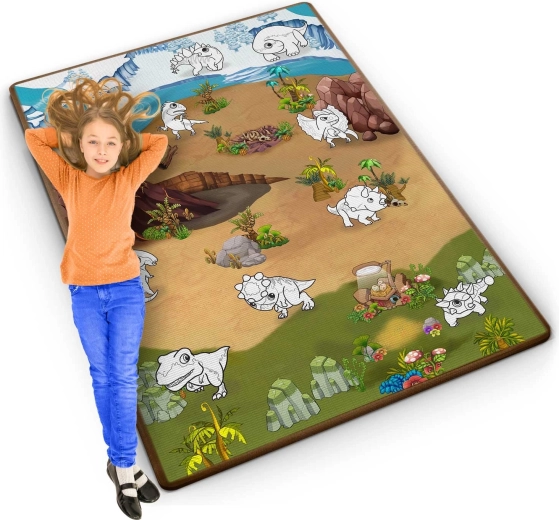 RICOKIDS 120 × 92 cm gurítható hab színező alátét filctollakkal