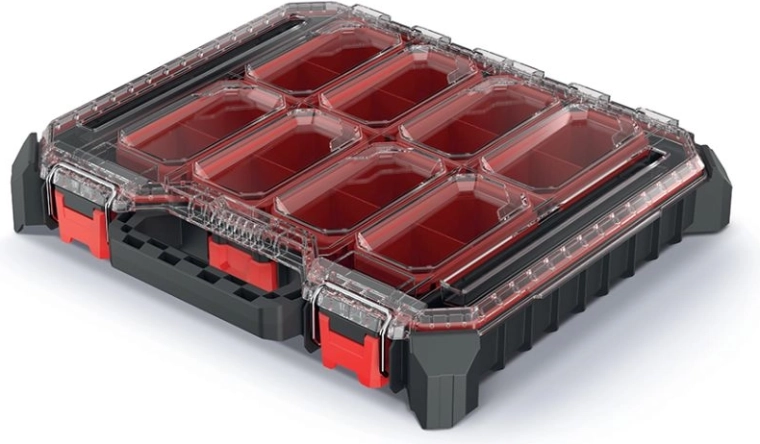 Alkatrészek rendezője 44,5 × 39 × 7,7 cm, fekete