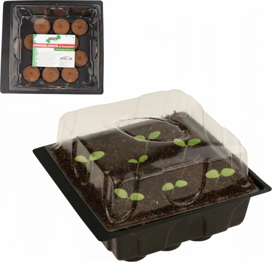 Csíráztató készlet – mini üvegház 12 tőzegtablettával