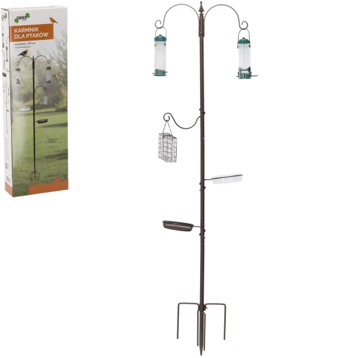 190 cm-es rozsdamentes acél kerti madáretető
