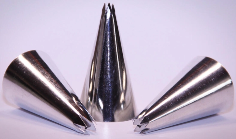 Kis, recés díszítőcső készlet, 3 db, ónozott lemez, 5-ös szám