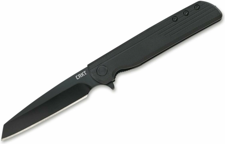 CRKT LCK+ Blackout zsebkés, rugós rásegítésű nyitással, 8,2 cm