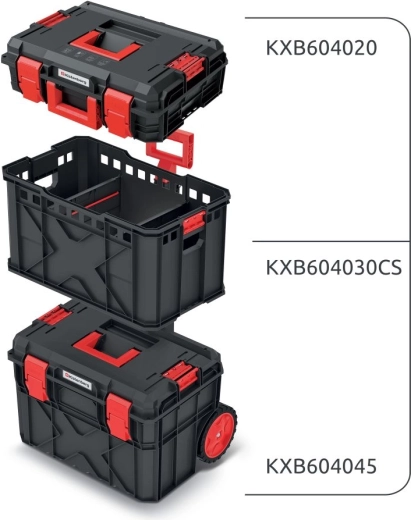 X BLOCK PRO szerszámos láda- és rendezőkészlet, 546 × 380 × 970 mm, fekete