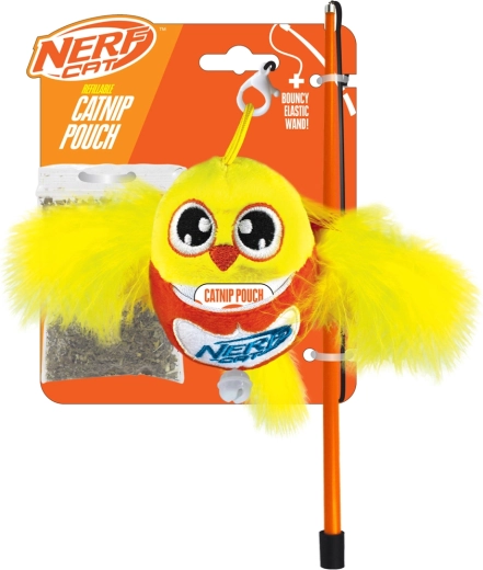 Nerf Cat plüss madárka csengővel pálcán 9 cm