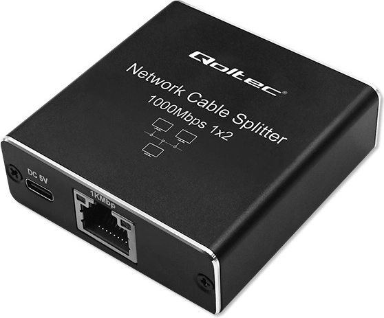 Mini hálózati splitter/switch RJ45 1×2, 1 Gbps, USB‑C, alumínium kivitel