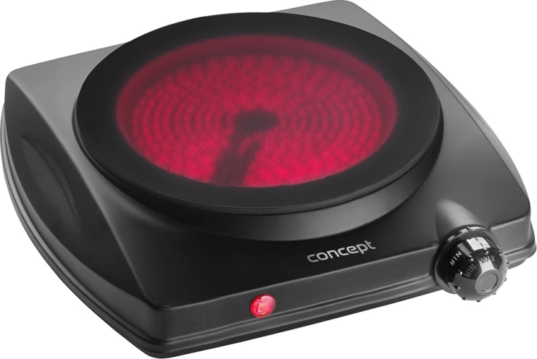 Concept egyfőzőlapos elektromos főzőlap VE3065 1250 W fekete